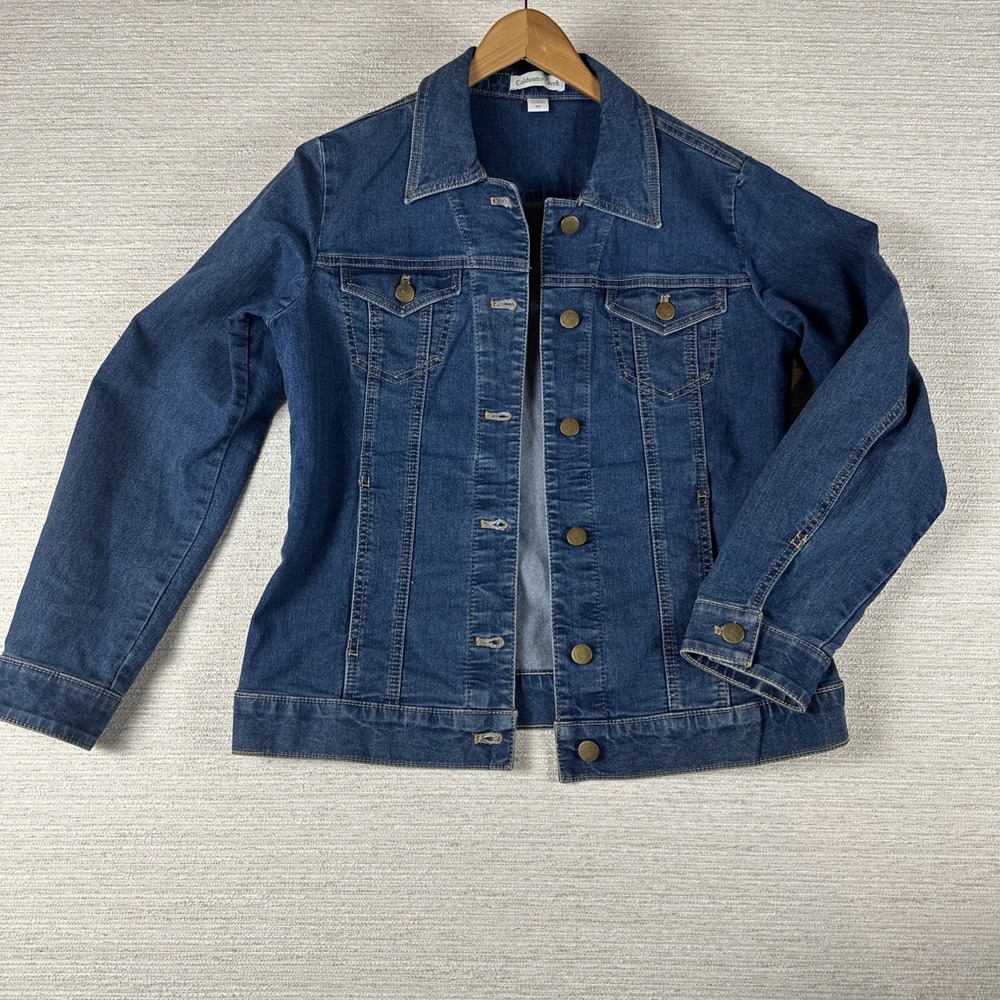 Coldwater Creek Denim Jacket Women XS Blue Classic Trucker Stretch Jean Country